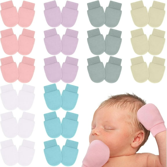 18 Pairs Preemie Mittens No Scratch Preemie Gloves Cotton Preemie Mittens for Preemie Boys Girls Gifts