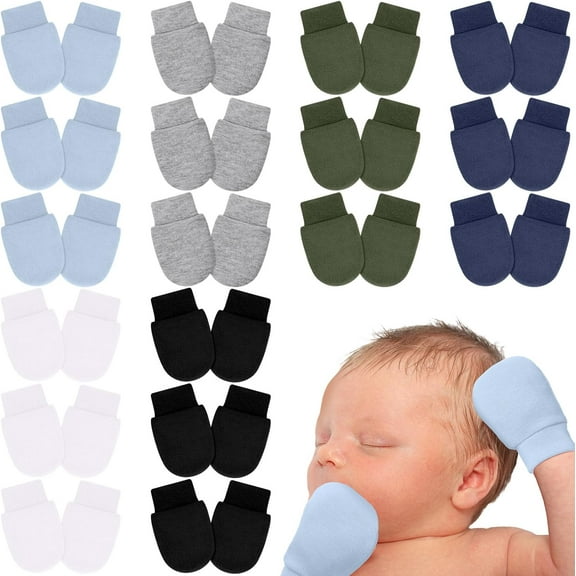 18 Pairs Preemie Mittens No Scratch Preemie Gloves Cotton Preemie Mittens for Preemie Boys Girls Gifts