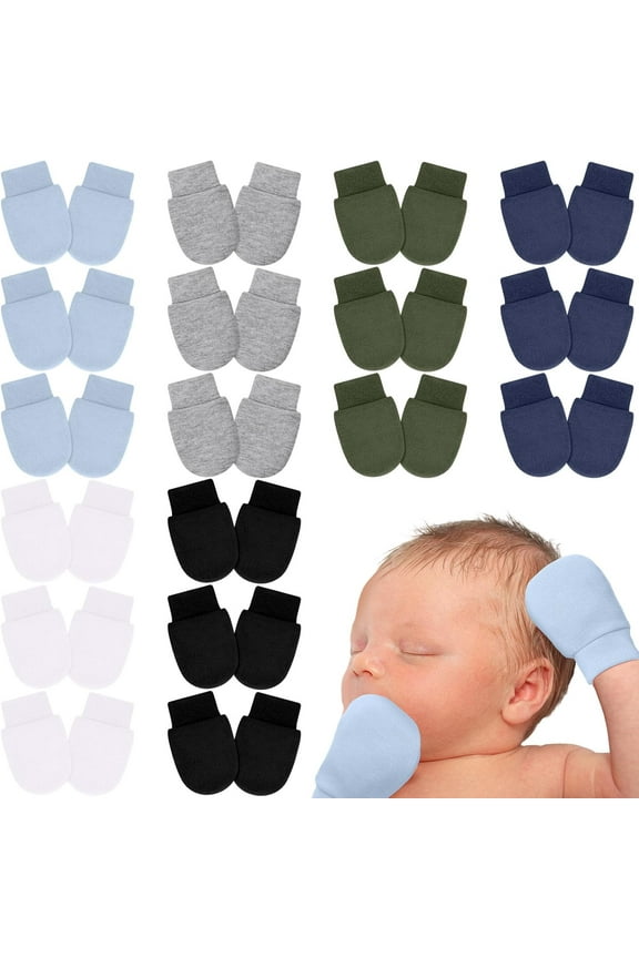 18 Pairs Preemie Mittens, Soft Cotton No Scratch Gloves for Premature Babies