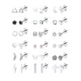 thumbnail image 1 of 18 Pairs Stainless Steel Cartilage Stud Earrings Set for Women Men CZ Star Moon Flower Heart Opal Screw Back Flatback Tragus Studs 20G, 1 of 8