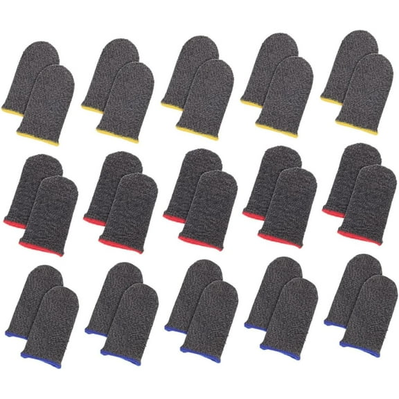 18 Pairs touchscreen finger tips protective case touchscreen finger cots silver fiber gaming finger covers cell phone anti-slip finger protector game supplies thumb protector