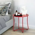 thumbnail image 1 of 18" Patio Portable Side Table, Waterproof Round Metal Steel Side Table, Terrace Wrought Iron Side Table, Weather Resistant Portable Outdoor and Indoor End Table, for Garden Balcony Yard, Red, 1 of 7