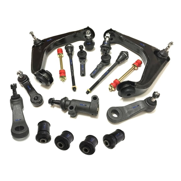 18 Pc Complete Suspension Kit Control Arms Bushings Tie Rods Idler Pitman Arms Upper Control Arms