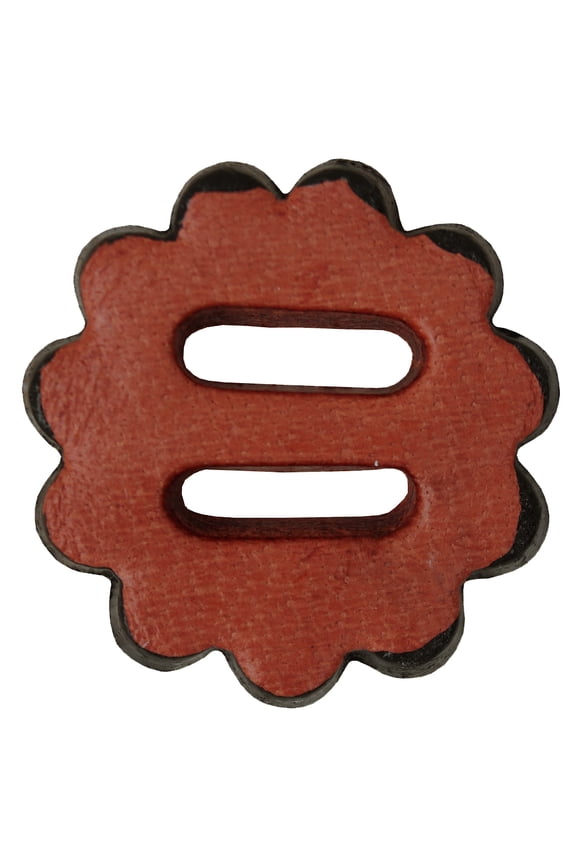 18 Pc. Hilason Slotted Scalloped Leather Rosette Concho Saddle Mahogany 1-1/2"