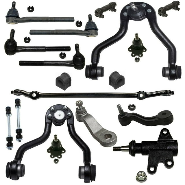 18 Pc Suspension Kit Adjusting Sleeves, Tie Rod Ends, Ball Joints (Bolt On Types), Idler