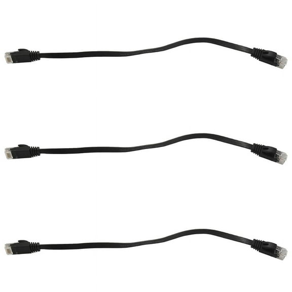 18 Pcs 1 Ft Flat Internet Network Cable Solid Cat6 High Speed Patch Lan Wire with Snagless Rj45