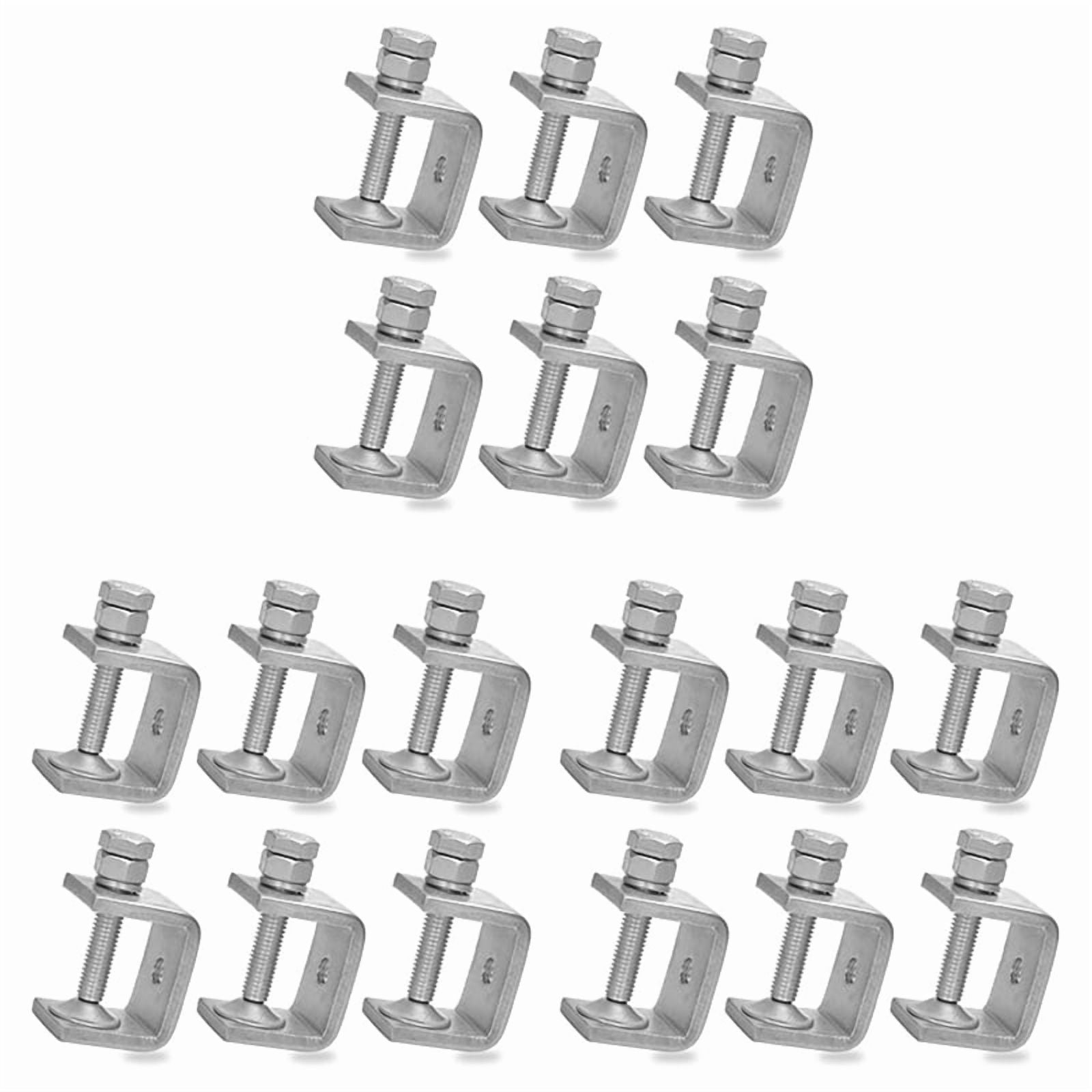 18 Pcs 1 Inch Stainless Steel Small C-Clamp for Woodworking, Heavy Duty Metal U-Clamps Mini Desk -Clamp