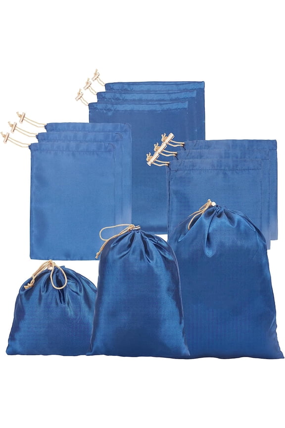 18 Pcs 3 Sizes Satin Drawstring Bags Microfiber Bags Drawstring Storage Bags Satin Gift Bags Jewelry Pouches Wedding Favor Bags for Jewelry Candy Lipstick Cosmetic Umbrella diy