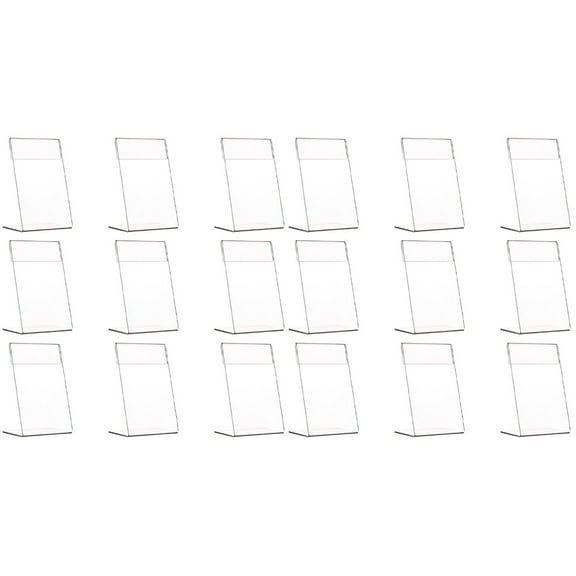 18 Pcs Acrylic Display Stand L-shape Slanted Sign Holders Desktop Paper Menu Holder