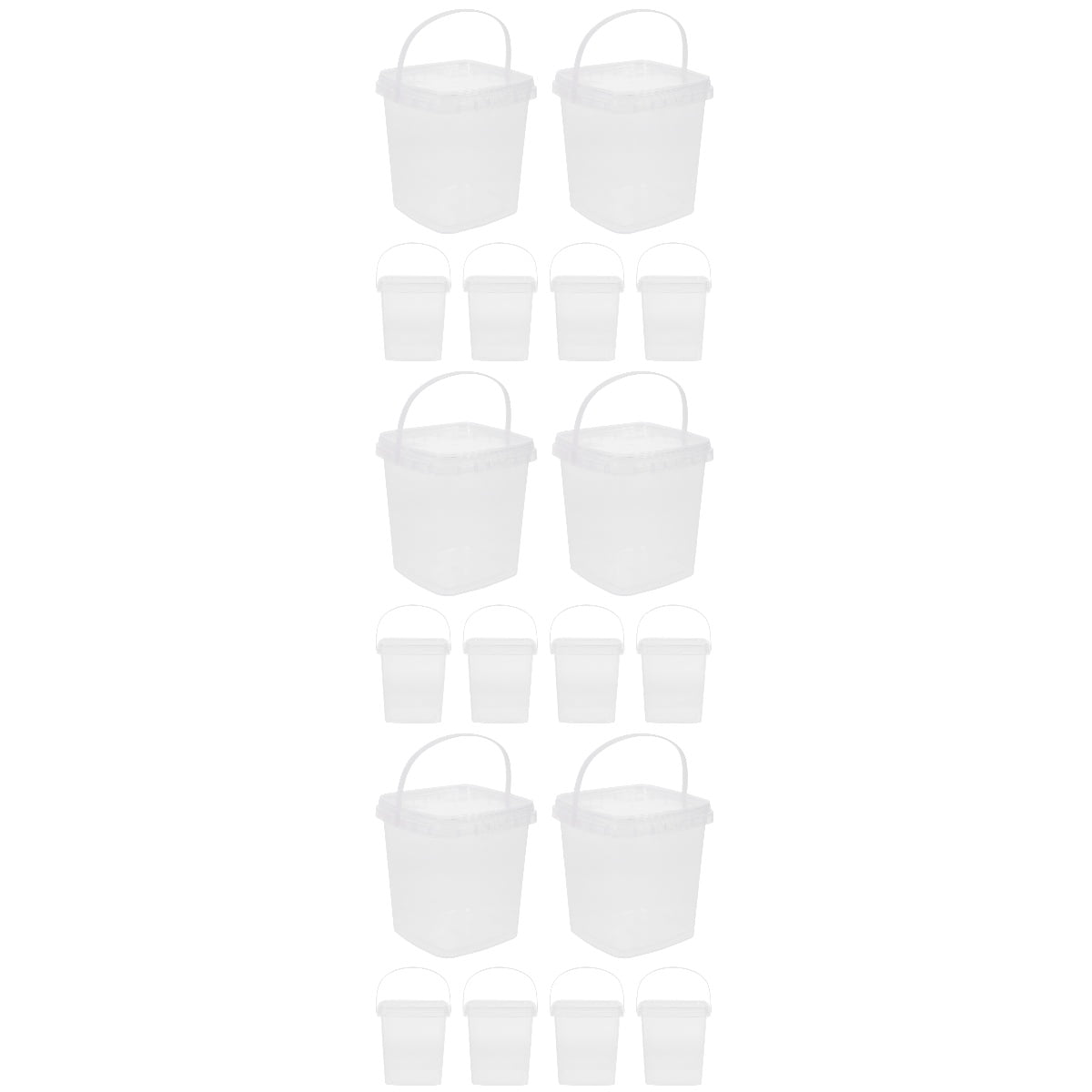 18 Pcs Bath Snack Containers Ice Cream Pails Milk Tea Bucket Clear Food