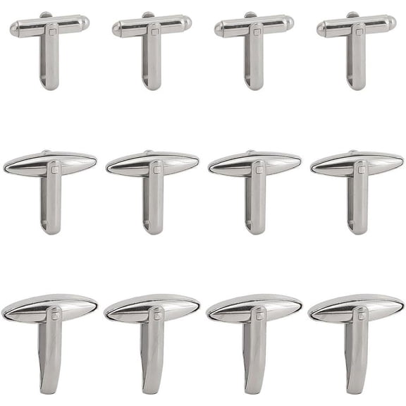 18 Pcs Blank Cufflinks for Men 3 Sizes 304 Stainless Steel Shirt Studs Freely Match Charms Cuff Button Metal Cufflink Blanks Setting for Wedding Tuxedo Shirt Suits