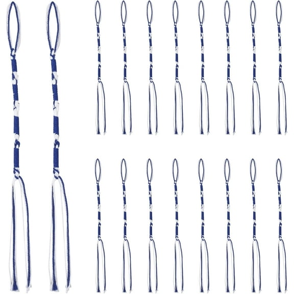 18 Pcs Blue and White Cotton Tassel Hanging Ornaments Cotton Jewish Traditional Tzitzits Set Home Decor Tassels for Pants Jeans Hebrew Men or Women diy