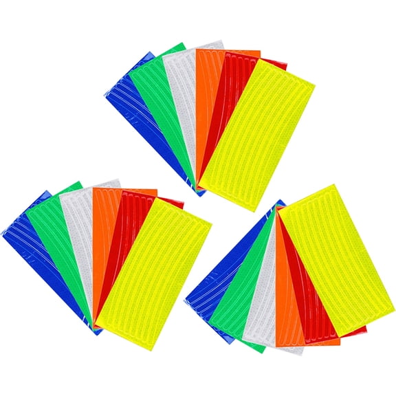 18 Pcs Car Wheel Reflective Decal Rim Stripe Mountain Bike Light Rear Colorful
