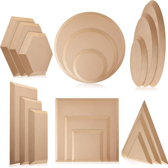 18 Pcs Ceramic Mold for Clay Wooden Pottery Molds for Clay Slump for Pottery Ceramic Plate Tools for Handbuilding Dish Plate, 6 Shapes, 18 Sizes