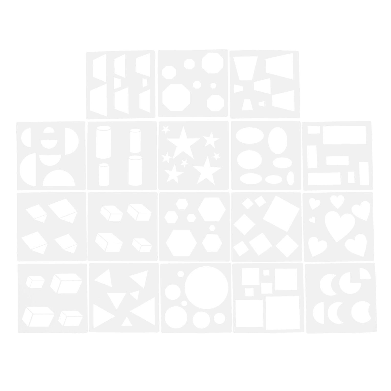 18 Pcs Crafts for Kids Geometry Template Geometric Shapes Star Stencil ...