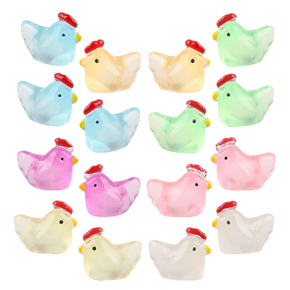 FESTFENDS Office Desk Chick Figurine Assorted Color 18Pcs 0.98X0.79X0.39In