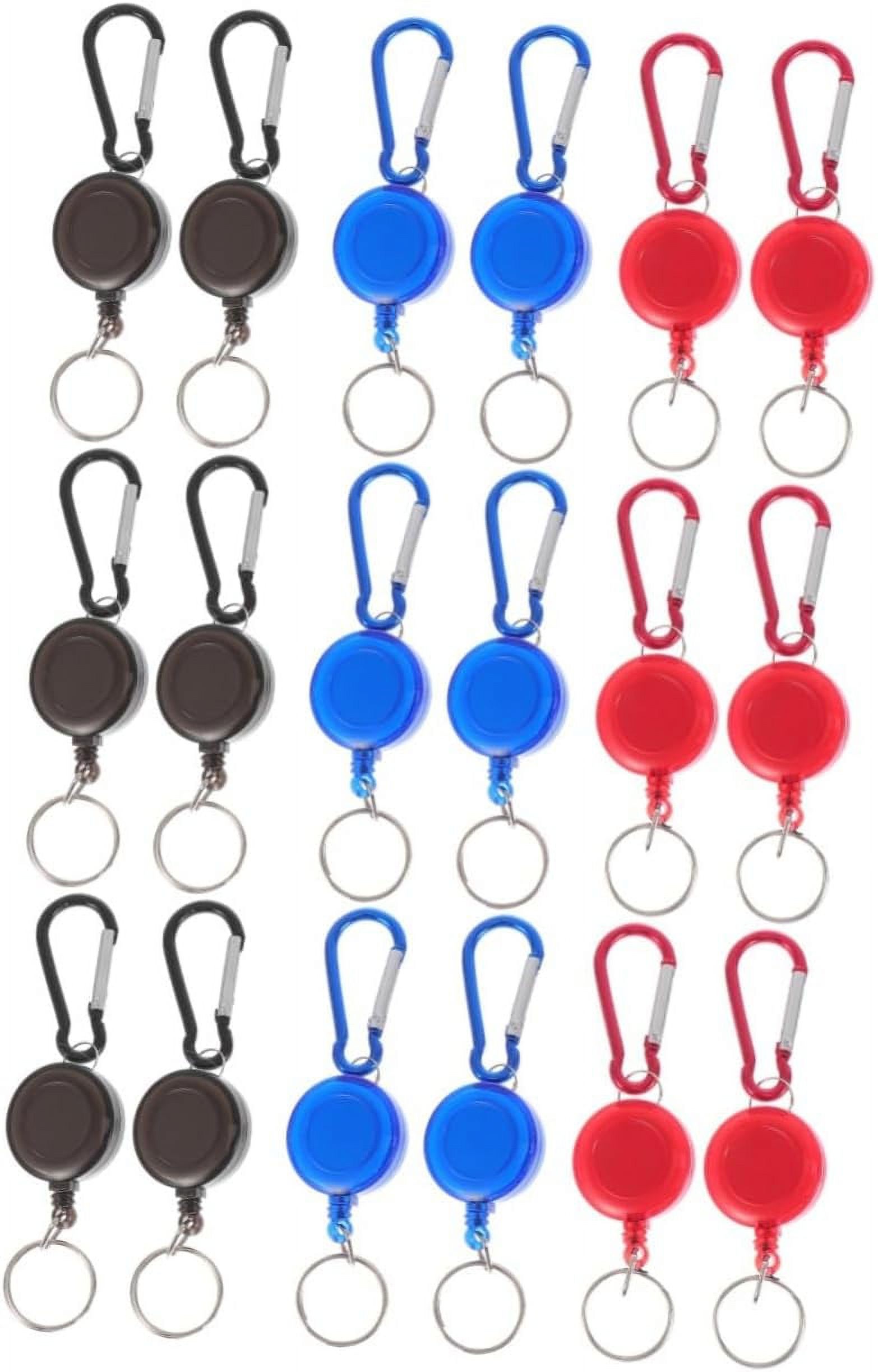 18 Pcs Easy to Buckle Id Card Holder Clip Key Reel Carabiner