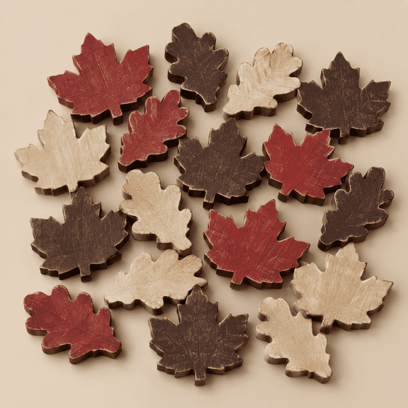 18 Pcs Fall Wooden Decor,Rustic Autumn Leaves Table Centerpieces
