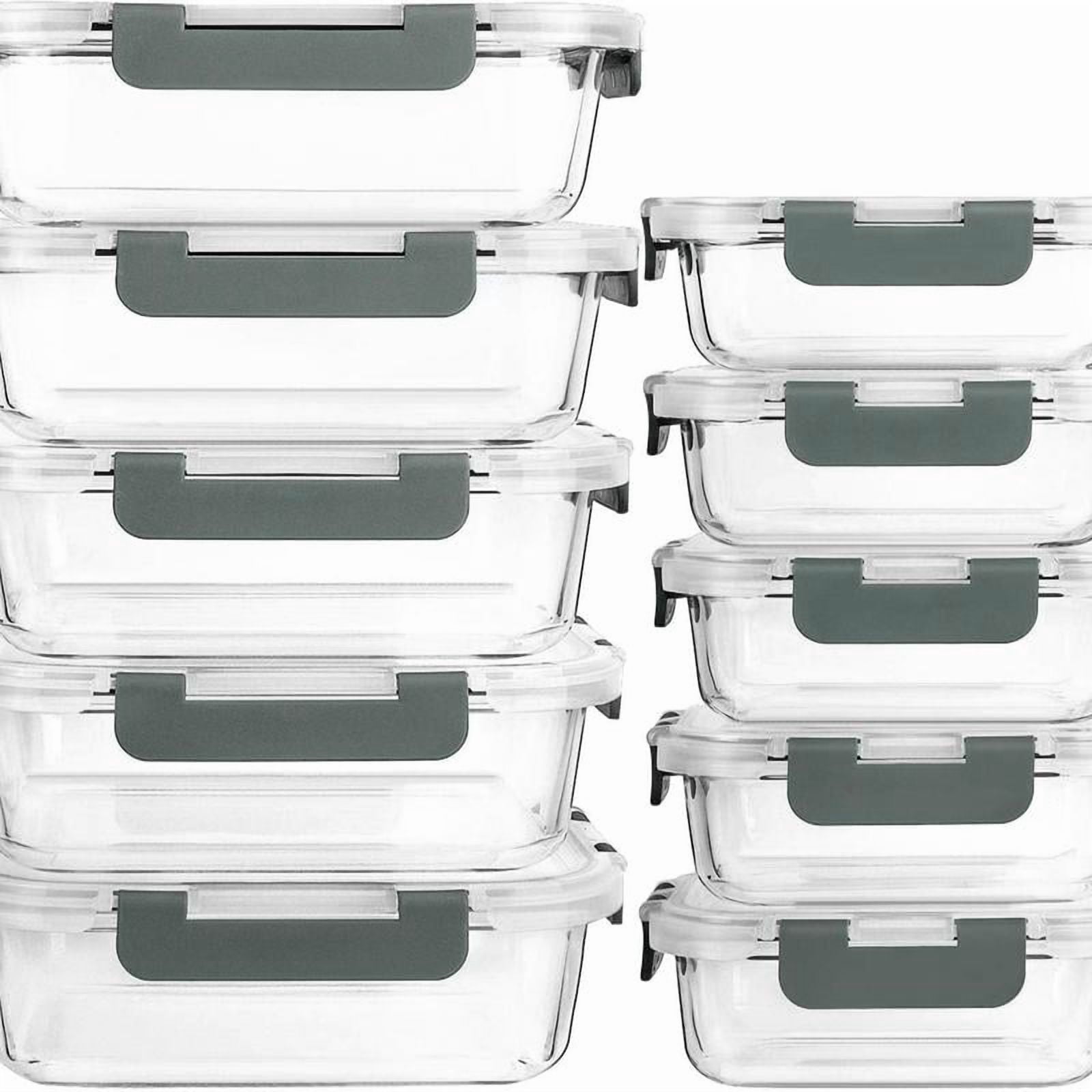 18 Pcs Glass Food Storage Containers Set with Lids, Oven-safe, BPA-Free ...