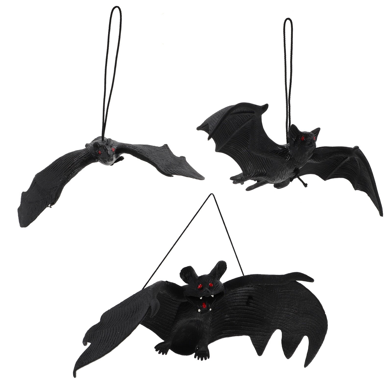 18 Pcs Halloween Realistic Hanging Bats Rubber Bats Halloween Party