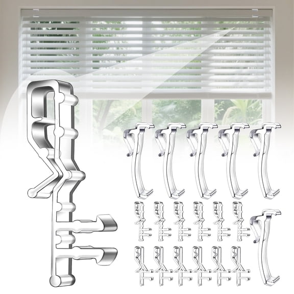 18 Pcs Hidden Blind Clips, Hidden Channel Valance Clips, Plastic Retainer Clips Blind Window Clips Hidden Clips Window Blind Clips,Clear Plastic Valance Retainer Clips for Home Window Blinds(Clear)
