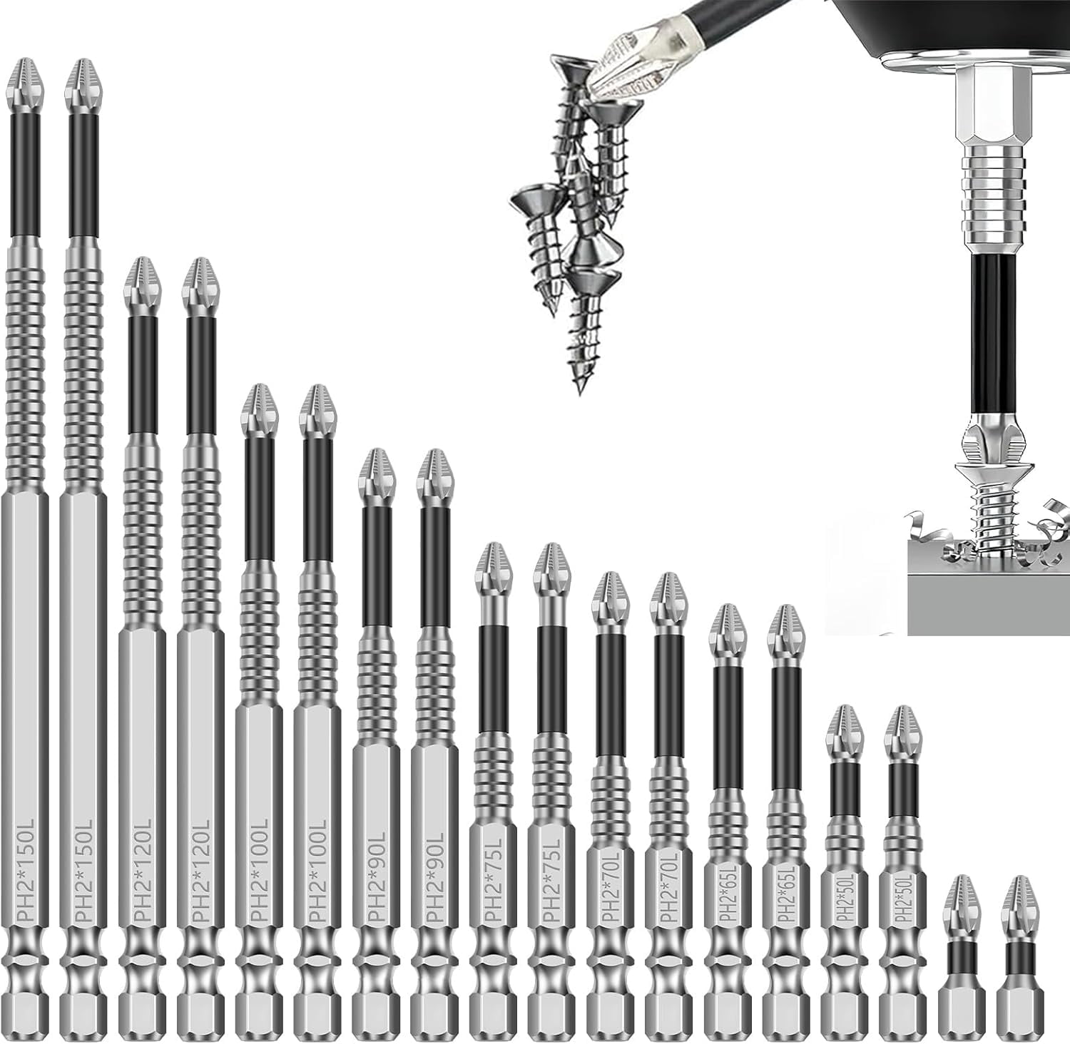 18 Pcs High Magnetic Screwdriver Bits Set - K5 Anti Slip Bits for ...