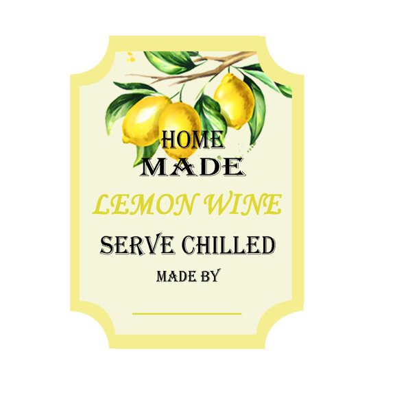 18 Pcs Homemade Lemon Wine Labels Holiday Drink Stickers 2x3 Inch Bottle Labels for DIY Beverages