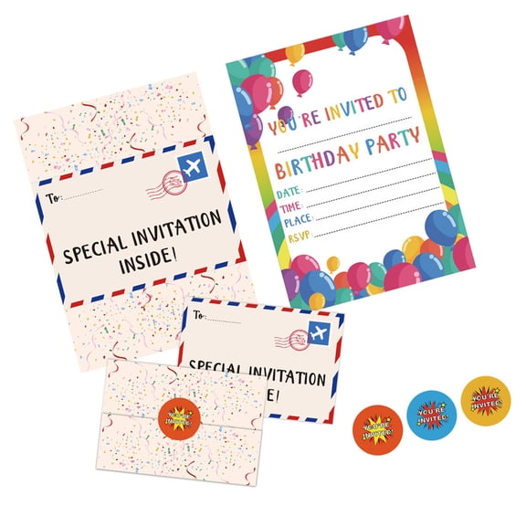 18 Pcs Kids Birthday Party Invitations Cards Invite Cards Birthday Invitations Easy to Write