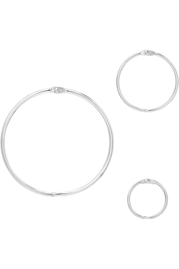 18 Pcs Loose Leaf Binder Rings 3 Sizes Silver Metal Book Extra Large Steel Keychain Paper Ring for School Office Home Index Cards Key Receipts Memos Photos Files DIY Craft