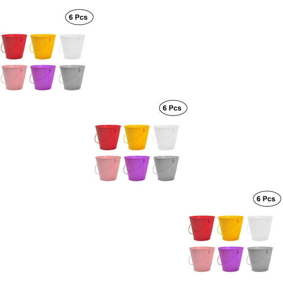 FUEENIRVA Small Metal Buckets with Handles Assorted Color for Parties and Storage 18Pcs