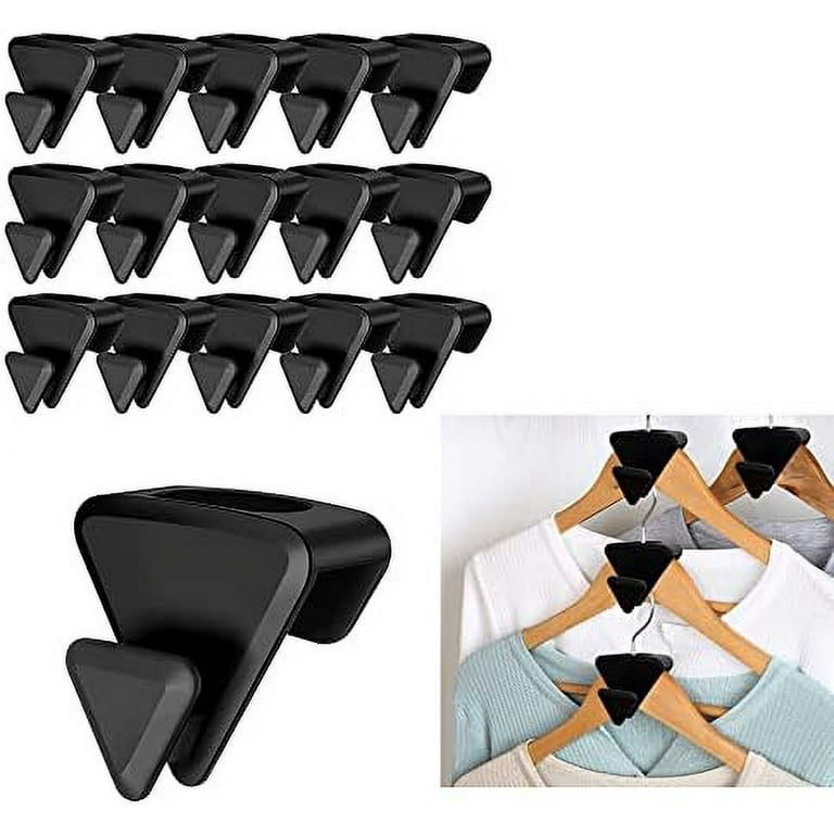 18 Pcs New Space Triangles Hanger Hooks Clothes Connector to Create Up to  5X More Closet Space Organizer Closet Fits All Hangers Connector Ultra  Premium Triple Closet Space Fits All Types of
