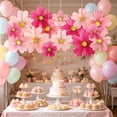 thumbnail image 1 of 18 Pcs Paper Flower Fan Decorations, Springtime Party Decor, Layered Paper Fans, Reusable Hanging Classroom Decorations, Birthday Wedding Event Backdrop Multicolor, 1 of 6