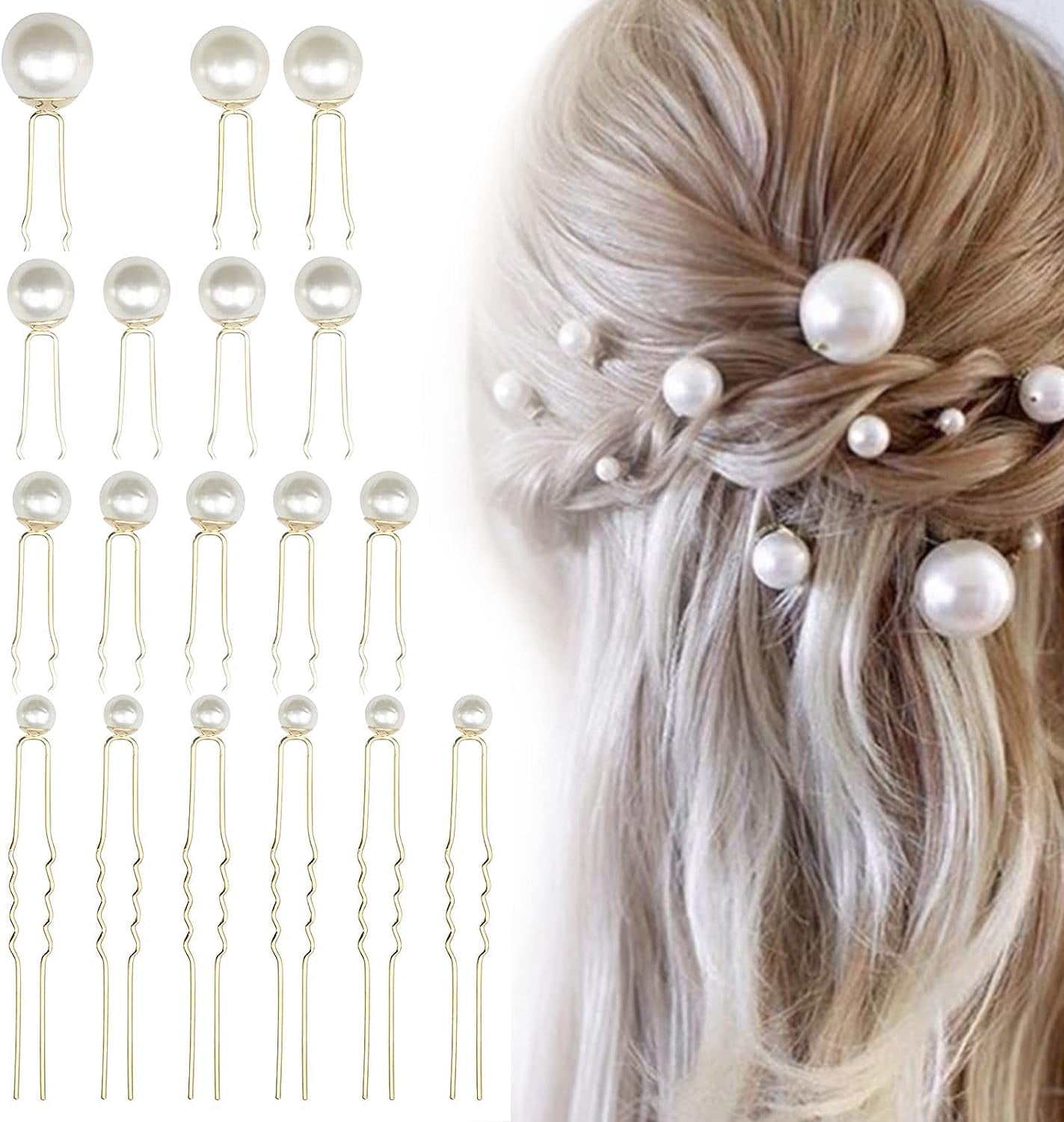18 Pcs Pearl Hair Clips, Mixed Ushaped French Pearl Hair Pins Kit, 5 — free download