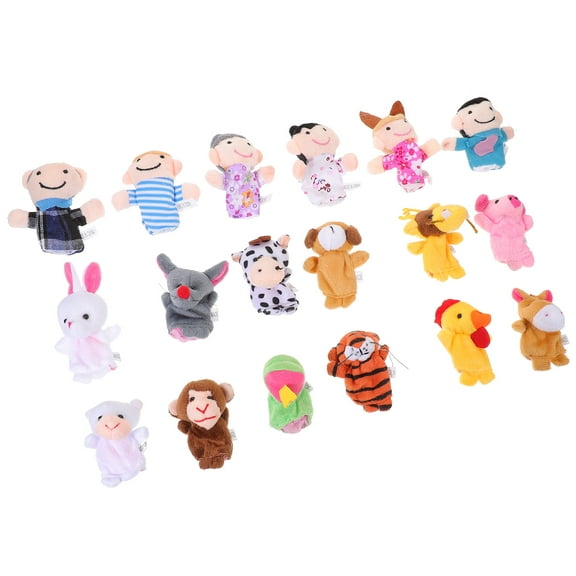 KALLORY Finger Puppets Assorted Color PP Cloth 18pcs Animal Learning