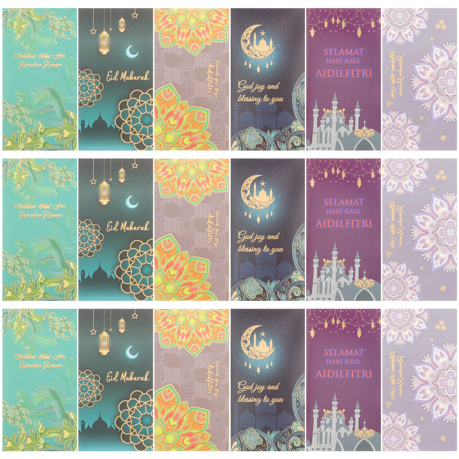 18 Pcs Red Envelopes for Eid Festival Graduation Lays Eid Mubarak Gift