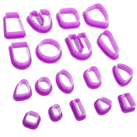18 Pcs Round Clay Cutter Earring Making Supplies Tissue Blades for Polymer Circle Office Purple