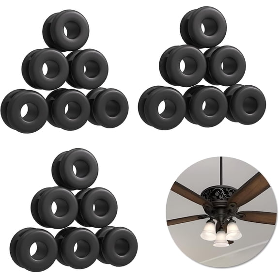 18 Pcs Rubber Grommet Kit for Hunter Ceiling Fan Replacement Parts - Grommets for Hunter Fan Blade Grommets Spare Kit - Ceiling Blade Rubber Washers