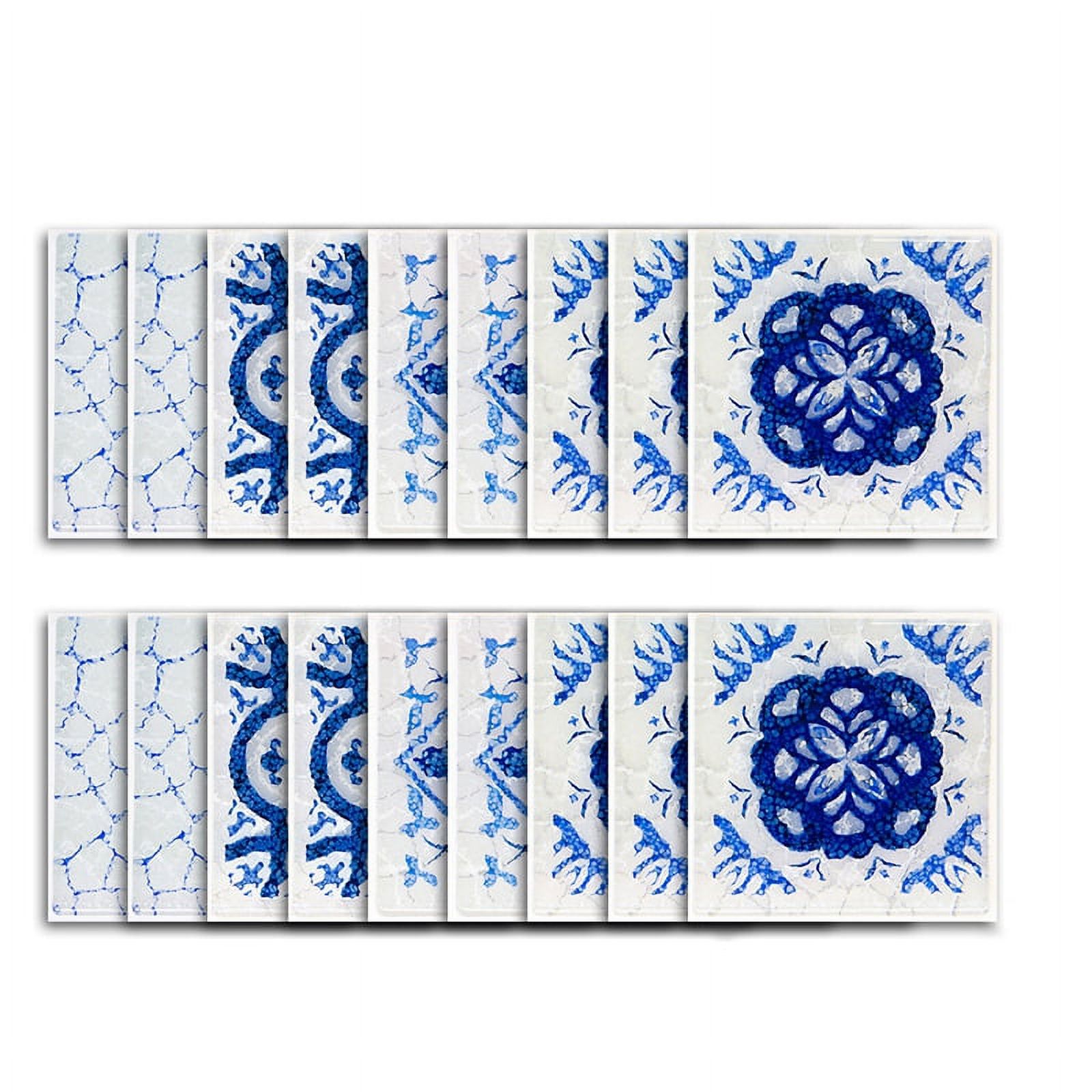 18 Pcs Self Adhesive Tile Sticker Kitchen Backsplash Bathroom Wall Tile