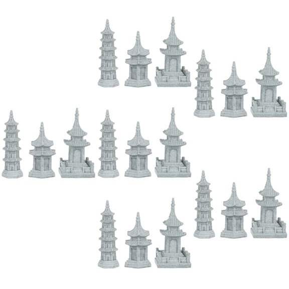 18 Pcs  Simulated Pavilion Micro Landscaping Ornament Garden Scene Layout Decor