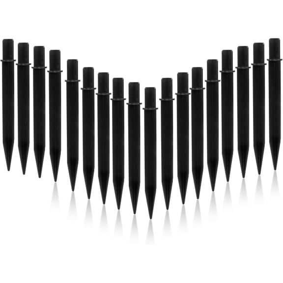 18 Pcs Solar Light Stakes Replacement, 8.27 Inch Plastic Ground Stakes, Black Pathway Lights Spike for Yard, Garden, Outdoor (Inside Diameter 0.85 Inch)