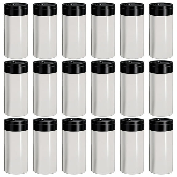 18 Pack 4 oz Glass Spice Jars with Lids - Leak-Proof Top Rotating Dispenser Jars | Clear Plastic Spice Bottle Containers for Seasoning Pepper Cumin, Suitable for Kitchen Pantry Organization