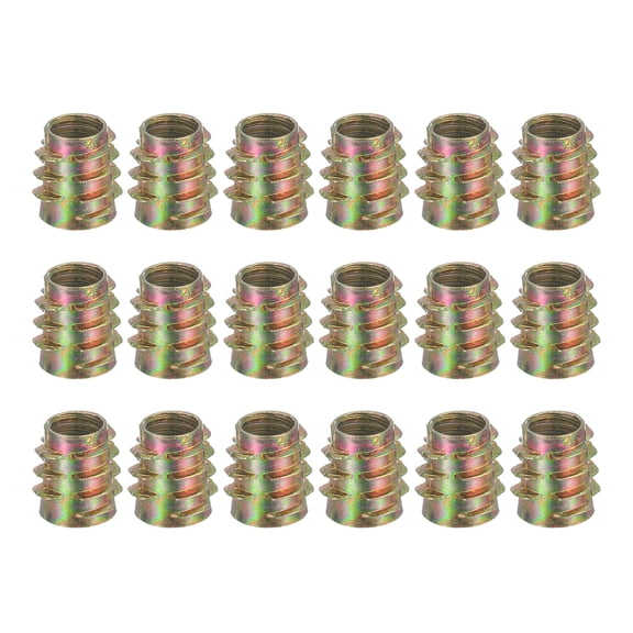 18 Pcs Threaded Inserts for Wood, Zinc Alloy M8 Hex-Flush Thread Inserts Nuts 15mm Length