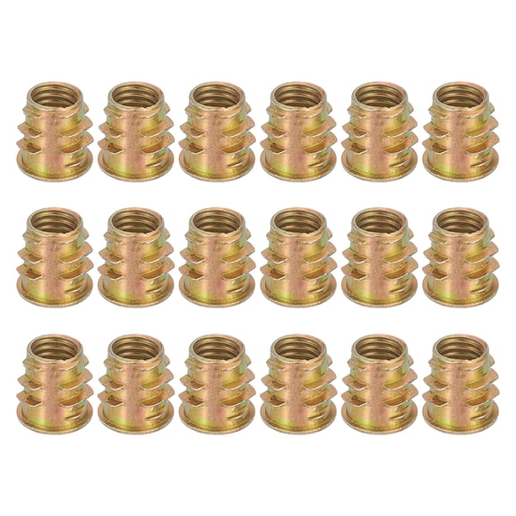 18 Pcs Threaded Inserts for Wood, Zinc Alloy M8 Thread Inserts Nuts 13mm Length
