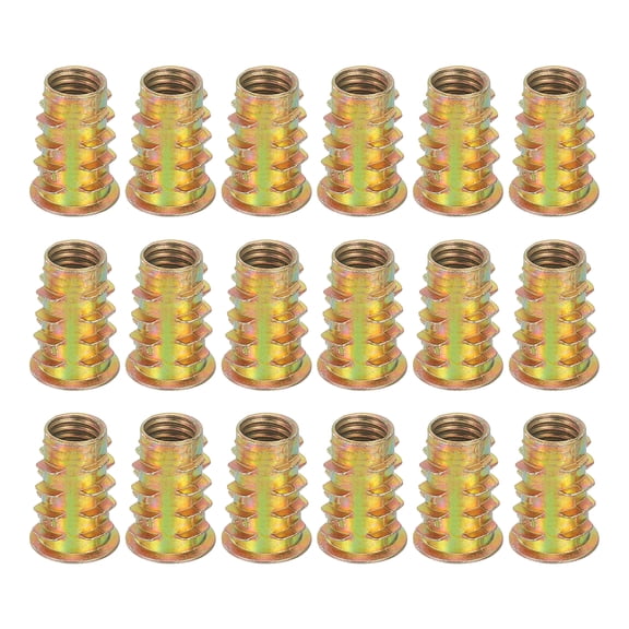 18 Pcs Threaded Inserts for Wood, Zinc Alloy M8 Thread Inserts Nuts 20mm Length
