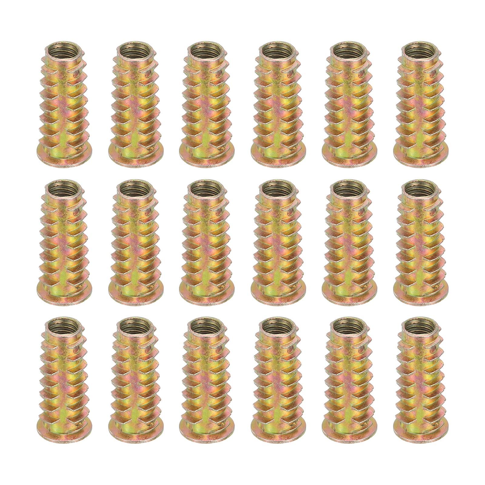 Threaded Inserts In Wood 18 Pcs Threaded Inserts for Wood, Zinc Alloy M8 Thread Inserts Nuts ...