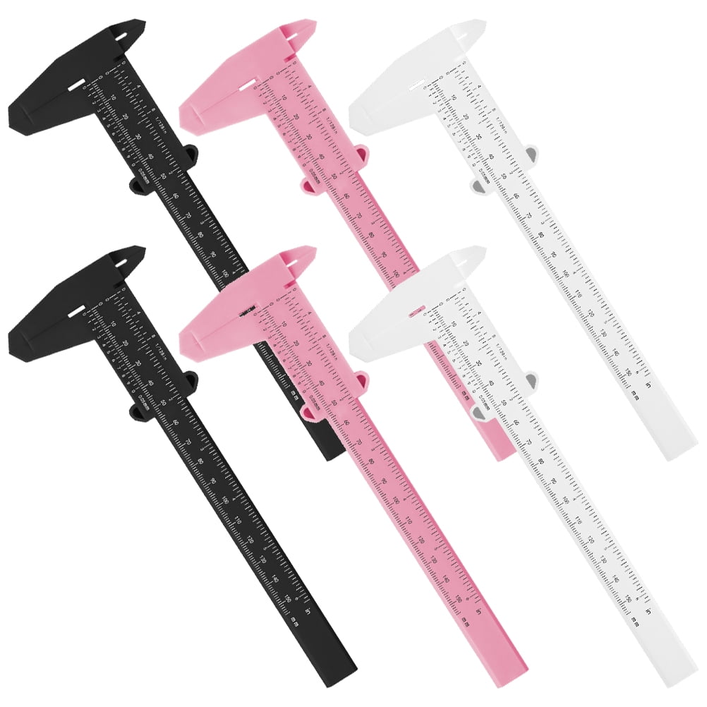 18 Pcs Thrush Locating Rule Plastic Eyebrow Caliper Double Scale Ruler