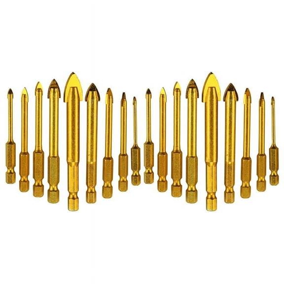 18 Pcs. Tile Drill Ceramic Drill Set of Glass Drill Bits Set Hexagon Tile Drill Set 3/4/5/6/8/10 / 12mm