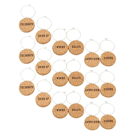 FENGGUIQU Drinking Glass Markers Khaki Synthetic Material 18Pcs DIY Marking