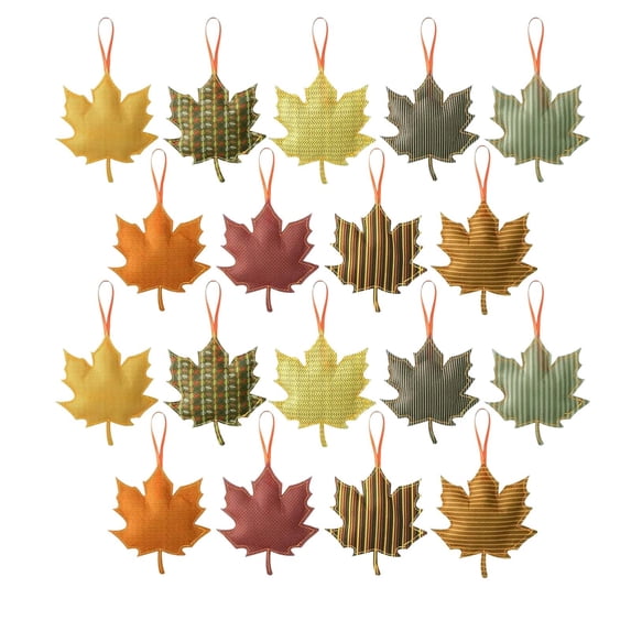 18 Pcs Wooden Maple Leaf Hanging Ornaments, Autumn Fall Tree Pendants, Rustic Harvest Hang Decor, Thanksgiving Tree Decorations, Multi‑Pattern Leaf Trinkets, Farmhouse Fall Tree Embellishment