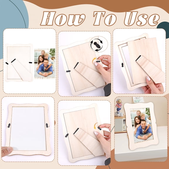 18 Pcs Wooden Picture Frames for Crafts,4" X 6" Picture Frame Set DIY Wood Frames Unfinished Standing Photo Holders for Painting Birthday Decorations Gifts